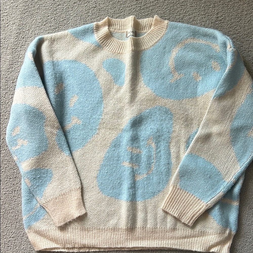 Light Blue and Beige Sweater